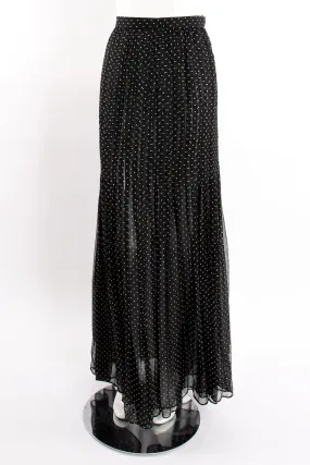 Pleated Chiffon Dot Skirt