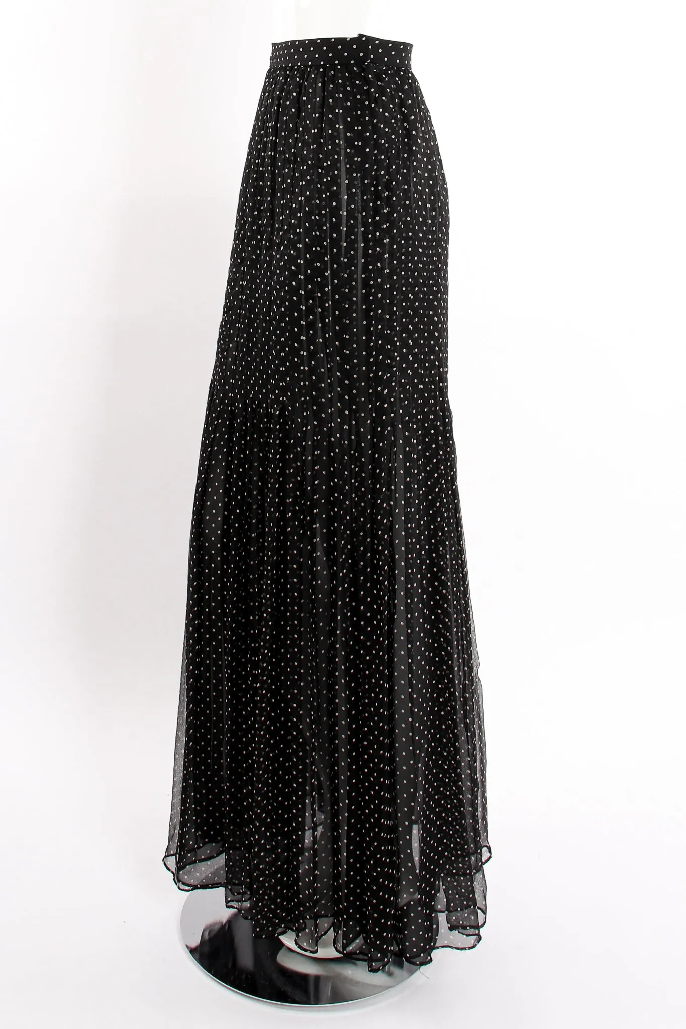 Pleated Chiffon Dot Skirt