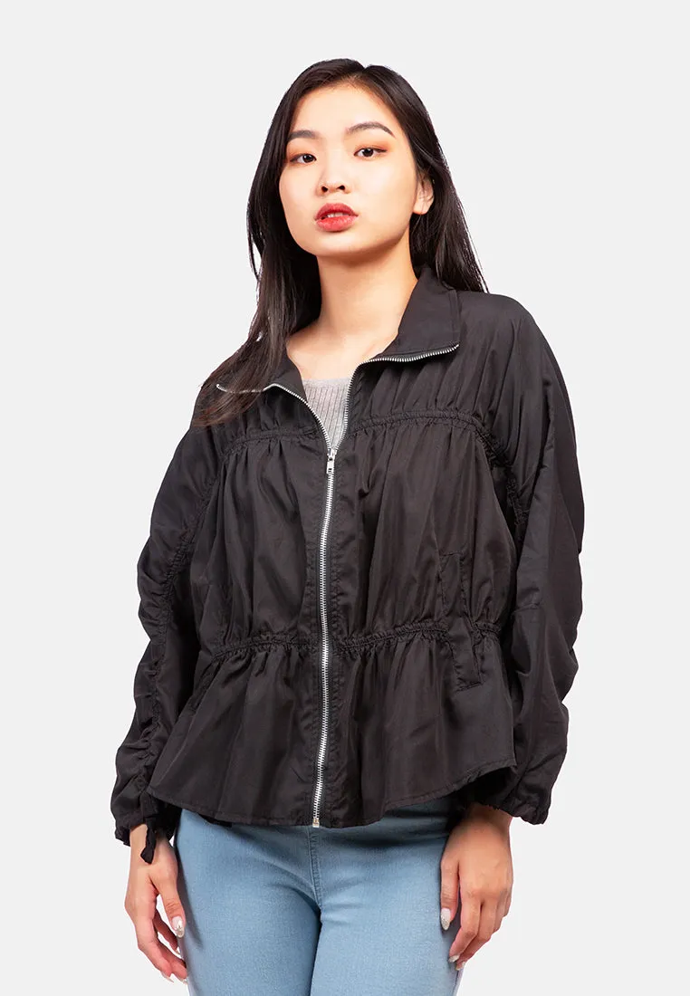 Ruched Drawstring Jacket