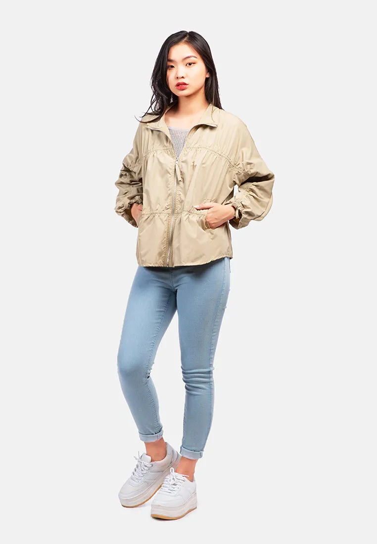 Ruched Drawstring Jacket