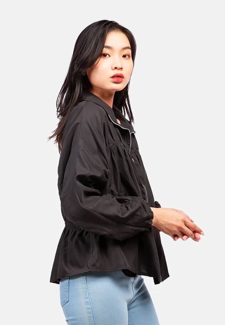 Ruched Drawstring Jacket