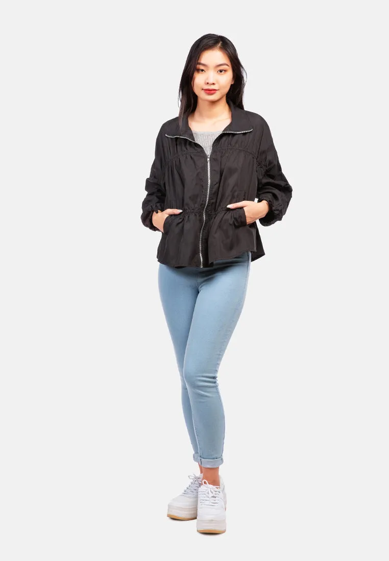 Ruched Drawstring Jacket