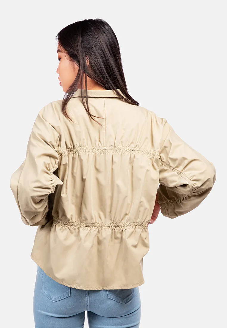 Ruched Drawstring Jacket