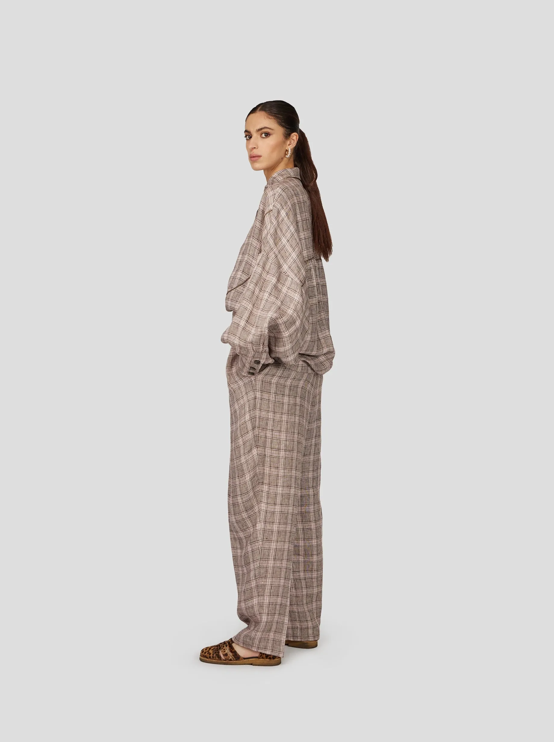 Sakis Pants in Soft Jute Fabric