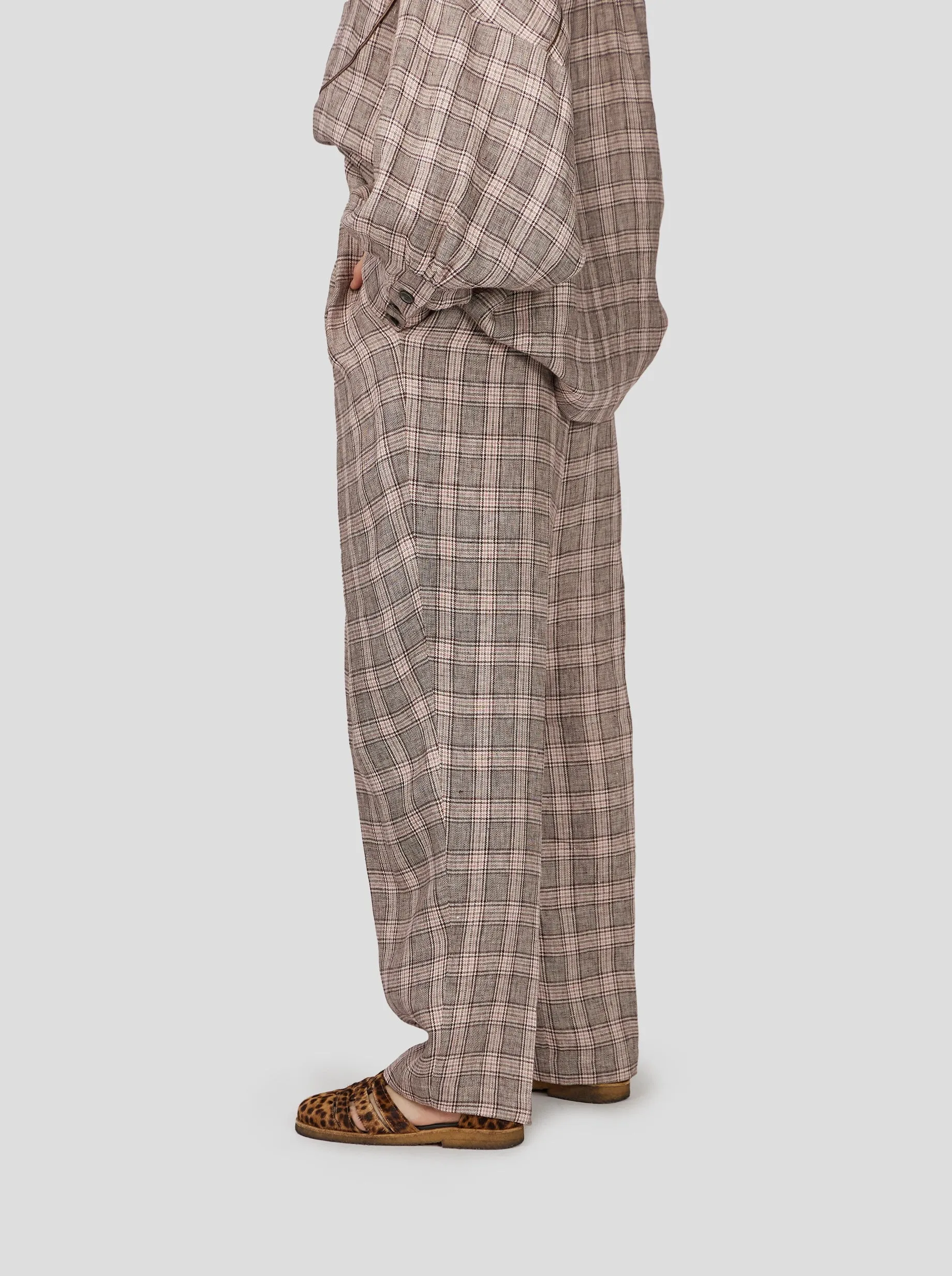 Sakis Pants in Soft Jute Fabric