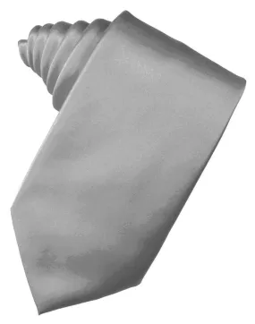 Silver Luxury Satin Necktie