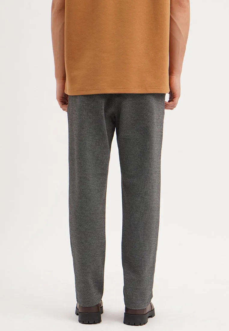 Slim Fit Ankle Length Textured Trousers