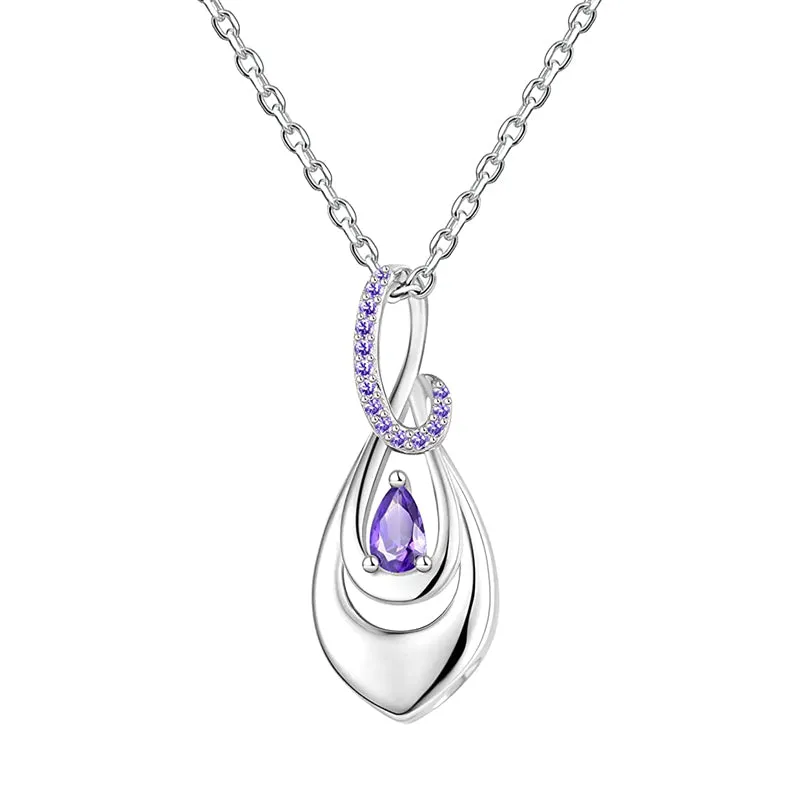 Sterling Silver TearDangle Infinity Urn Necklace for Ashes