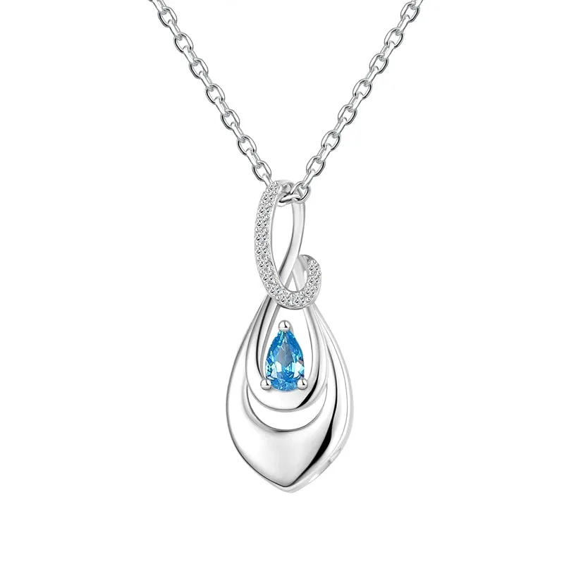 Sterling Silver TearDangle Infinity Urn Necklace for Ashes