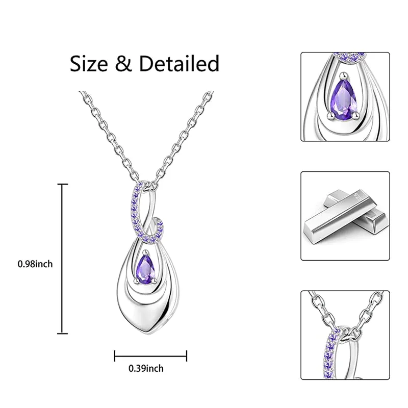 Sterling Silver TearDangle Infinity Urn Necklace for Ashes