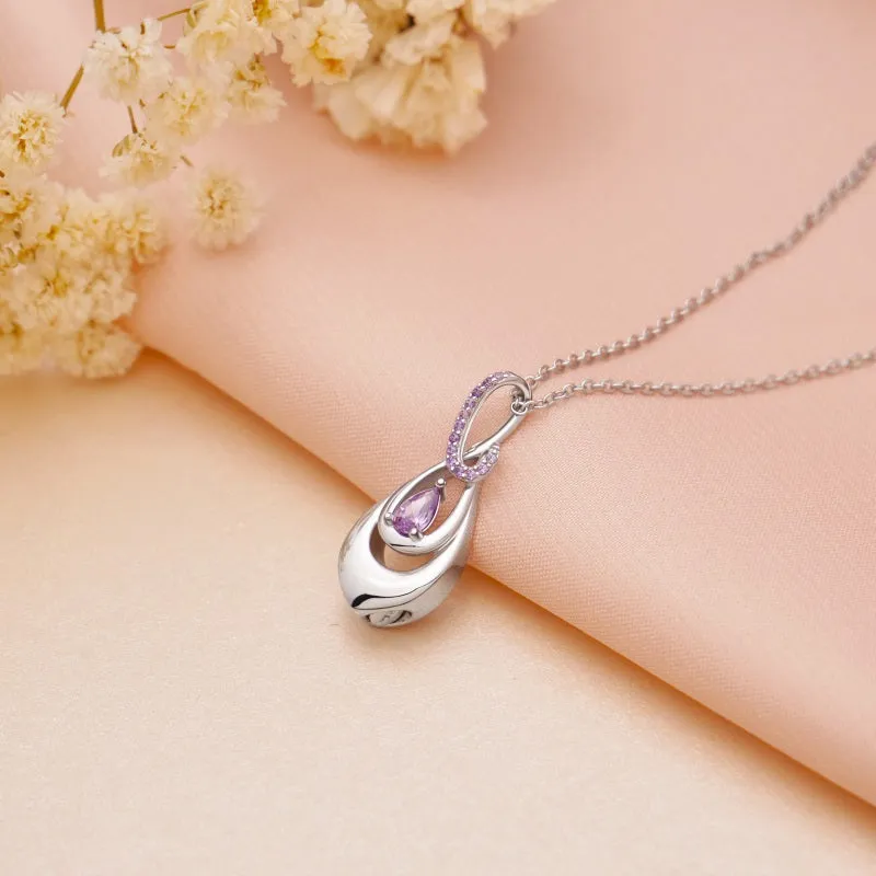 Sterling Silver TearDangle Infinity Urn Necklace for Ashes