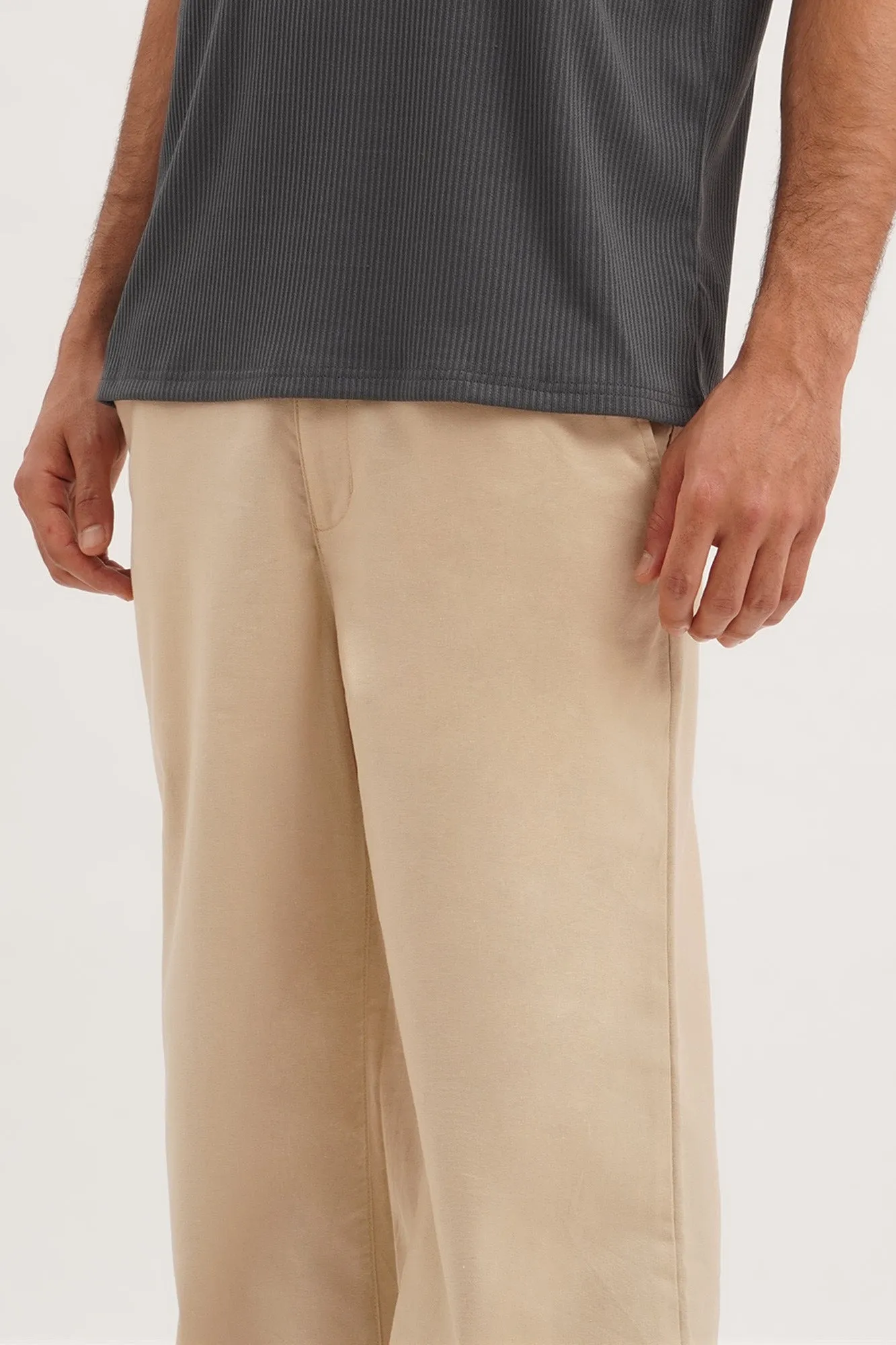 Straight Fit Linen Trouser