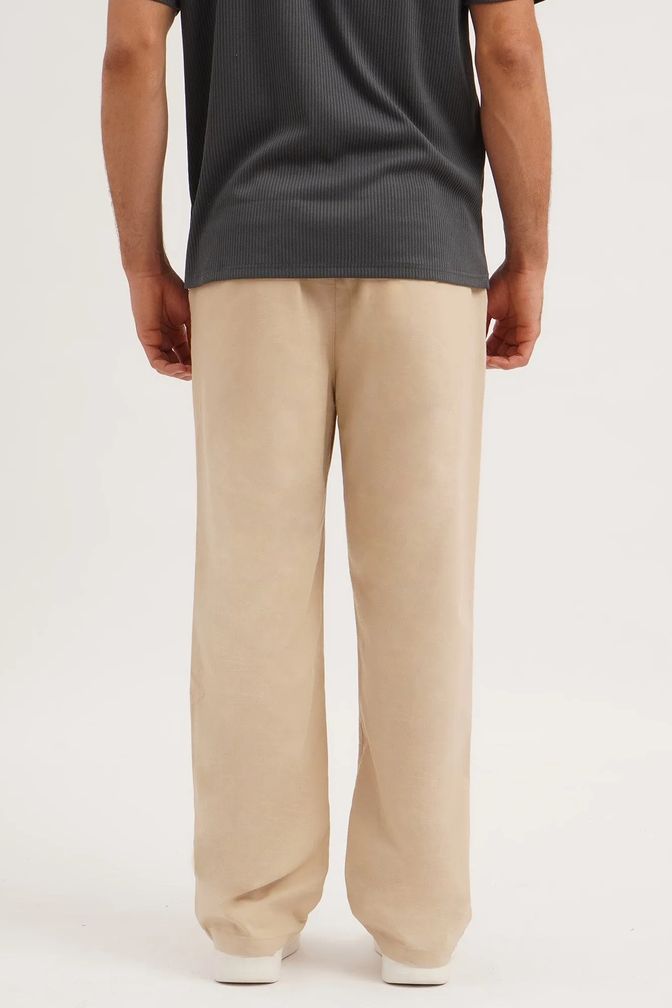 Straight Fit Linen Trouser