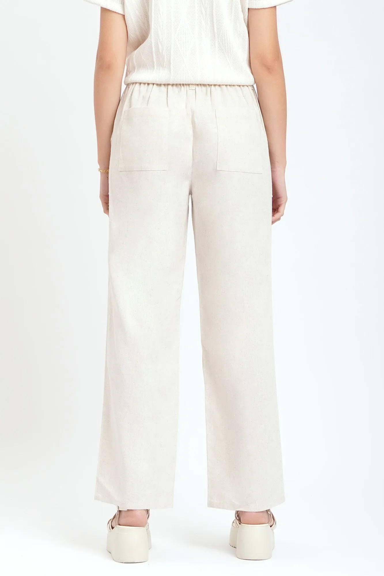 Straight Fit Linen Trousers