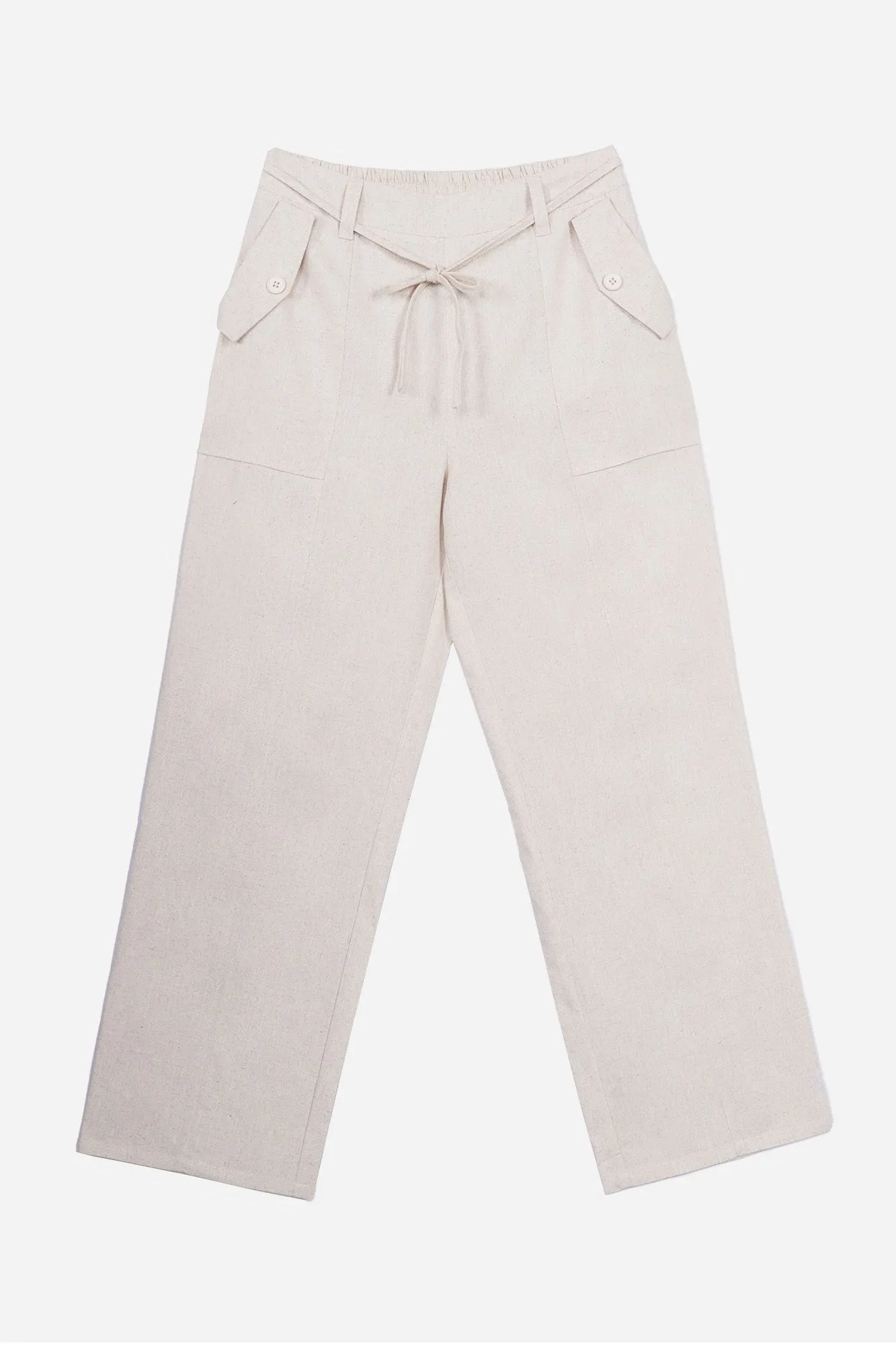 Straight Fit Linen Trousers