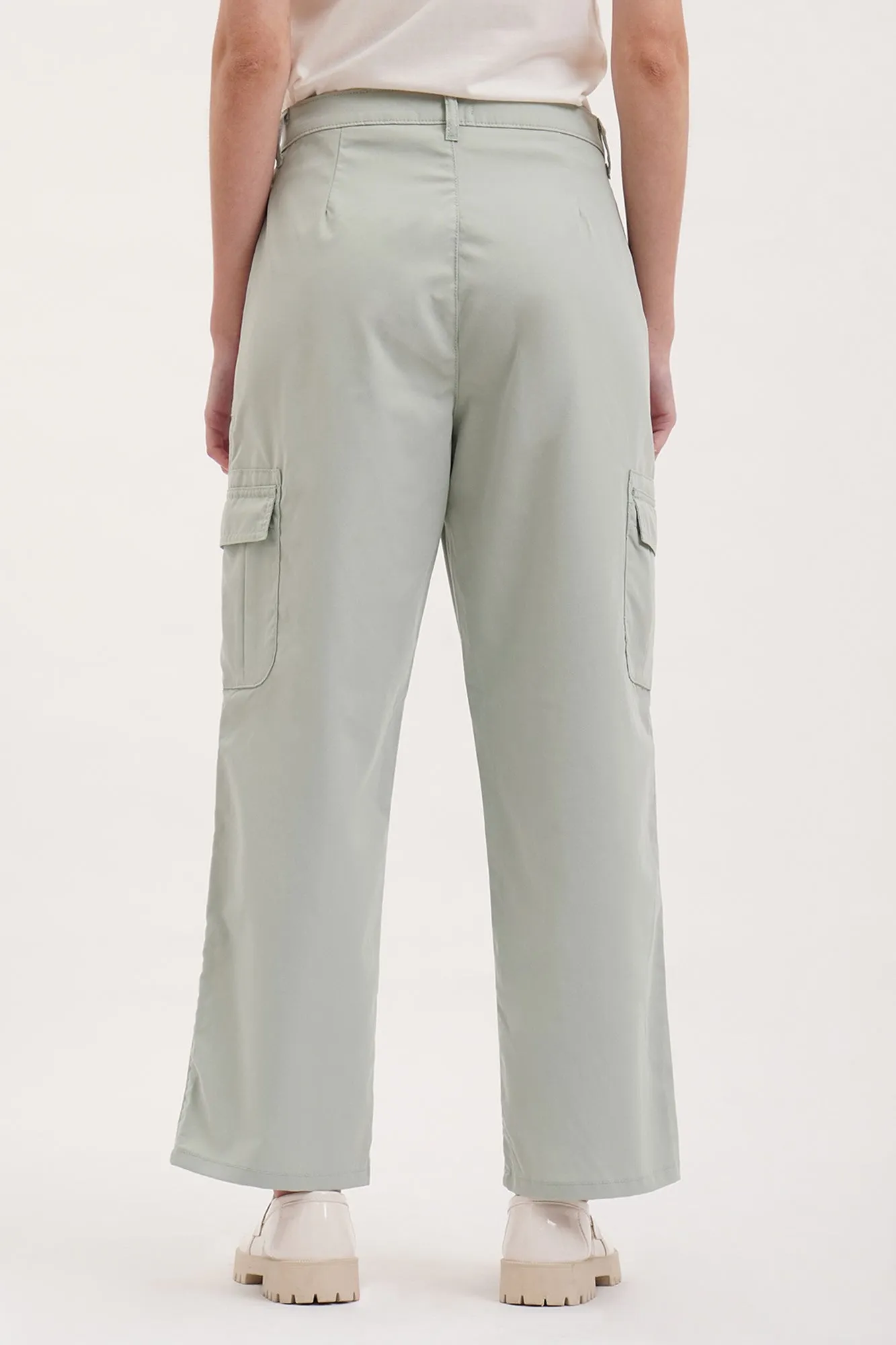 Straight Fit Nylon Cargo Pants