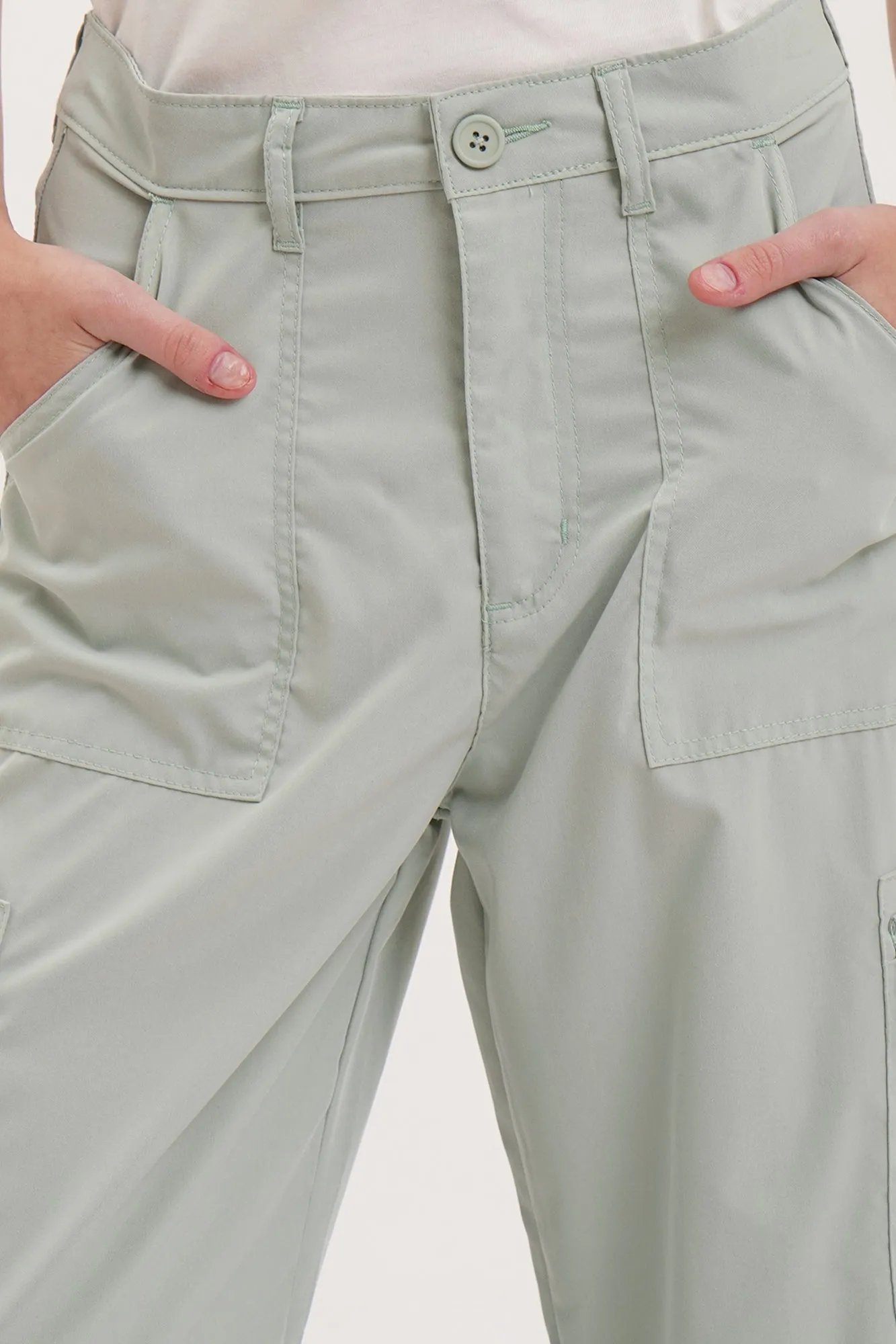 Straight Fit Nylon Cargo Pants