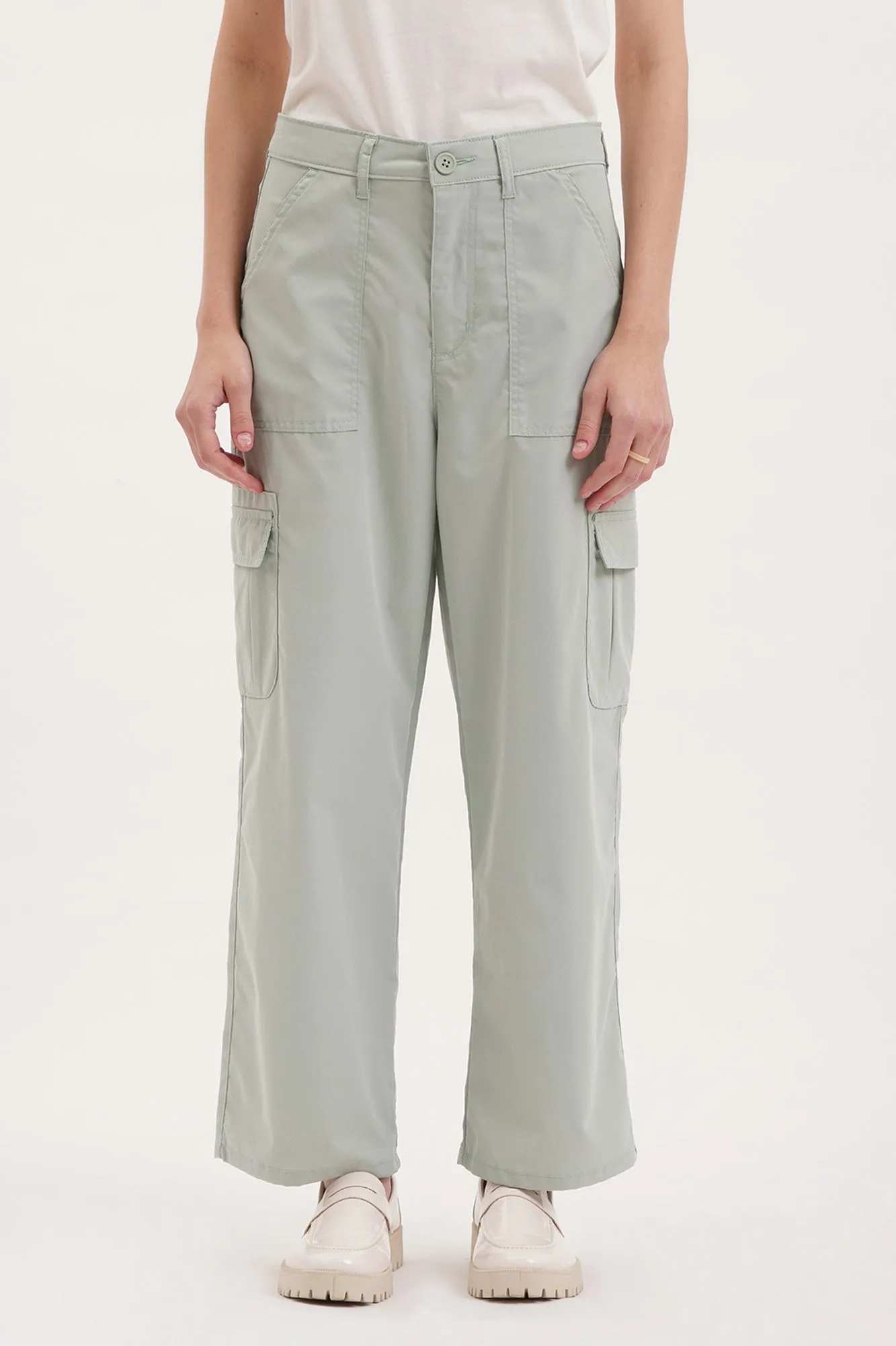 Straight Fit Nylon Cargo Pants