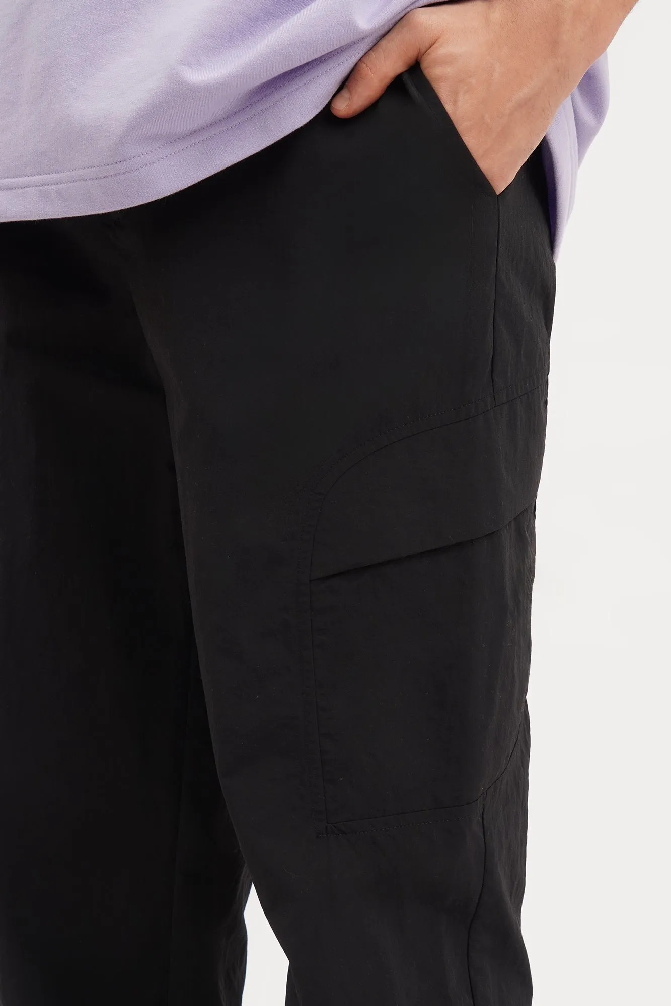 Straight Fit Nylon Cargo Trousers