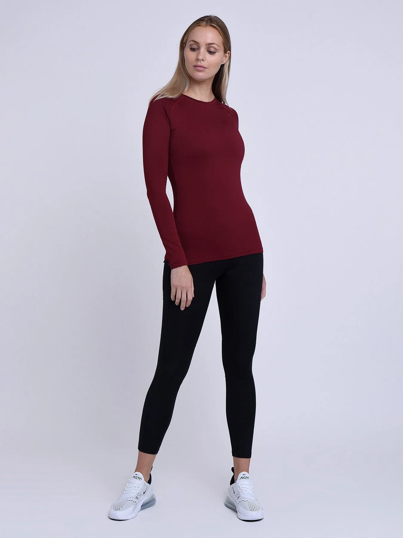 SuperThermal Long Sleeve Compression Base Layer Crew Neck Top for Women With Brushed Inner Fabric