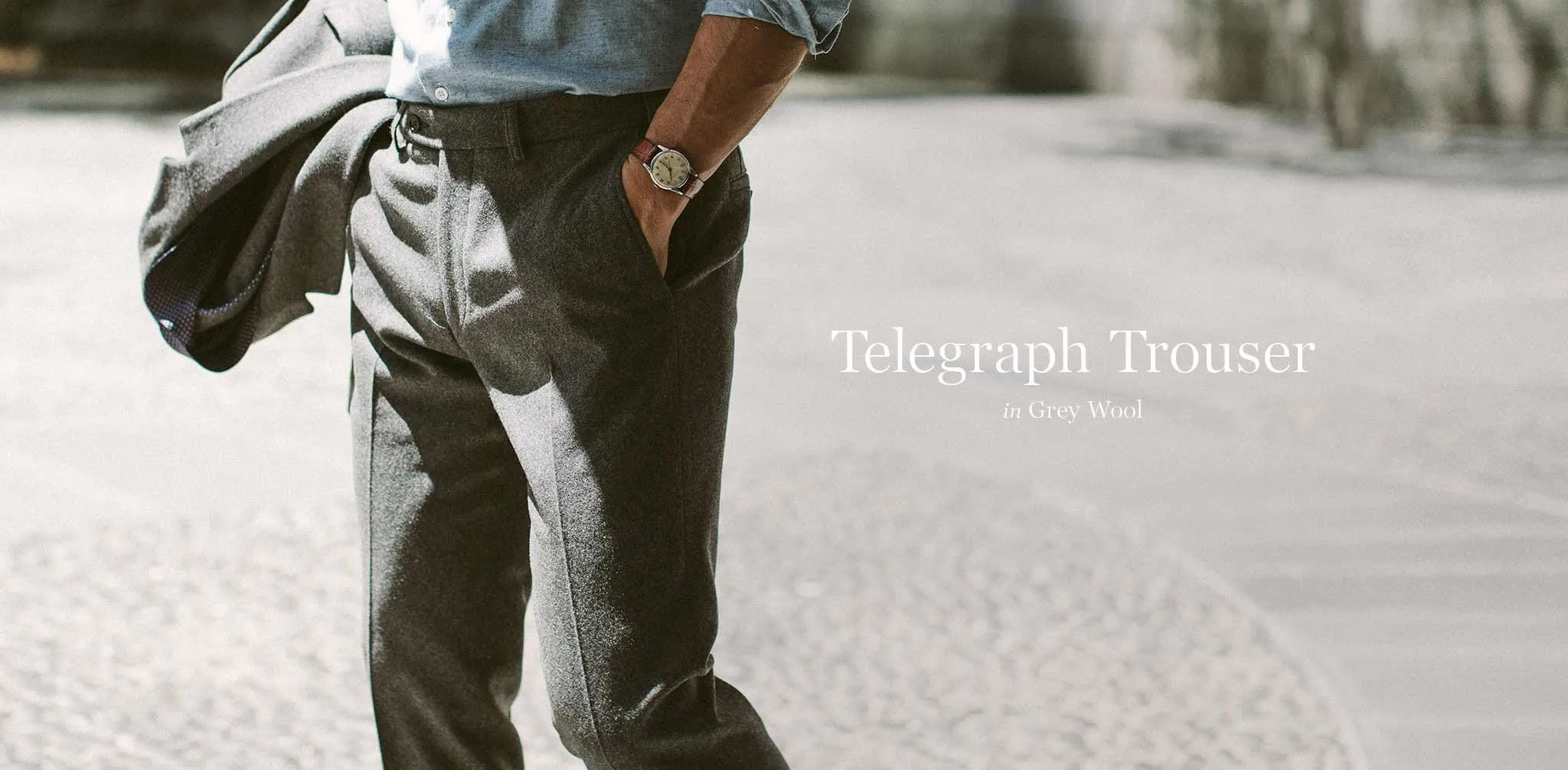 The Telegraph Trouser in Grey Wool