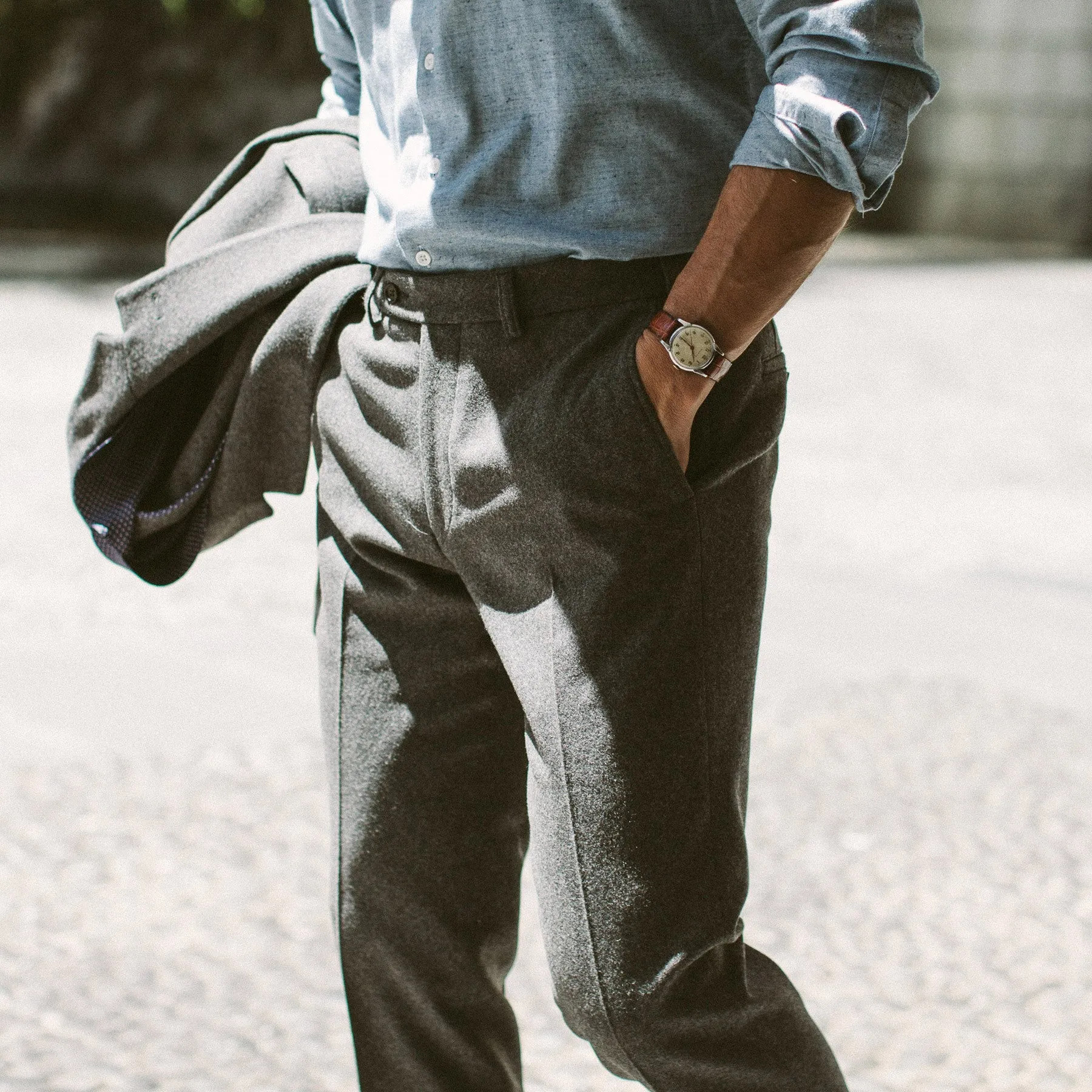 The Telegraph Trouser in Grey Wool