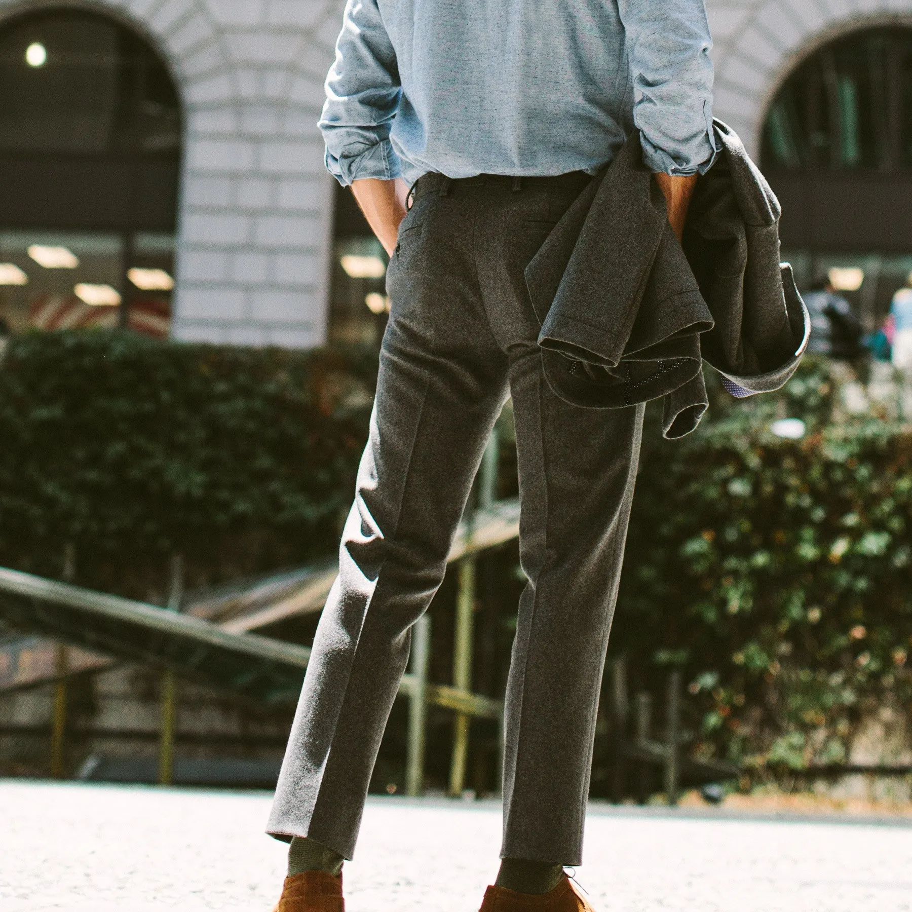 The Telegraph Trouser in Grey Wool