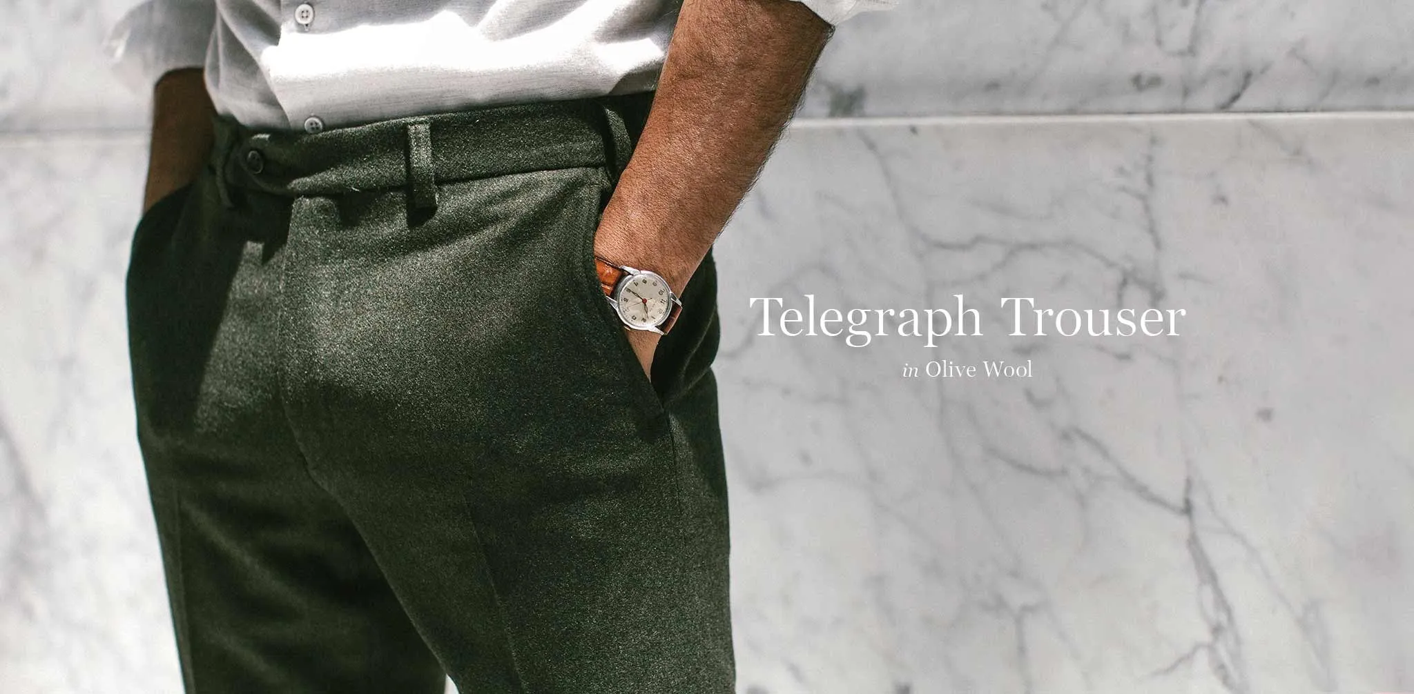 The Telegraph Trouser in Olive Wool