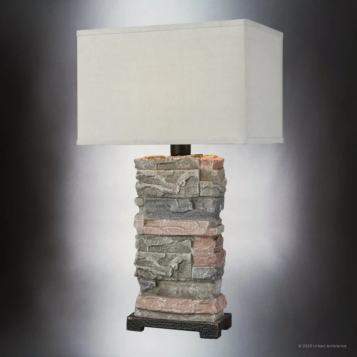 UEX7340 Mediterranean Table Lamp 18''W x 12''D x 30''H, Stone Gray Finish, Pella Collection