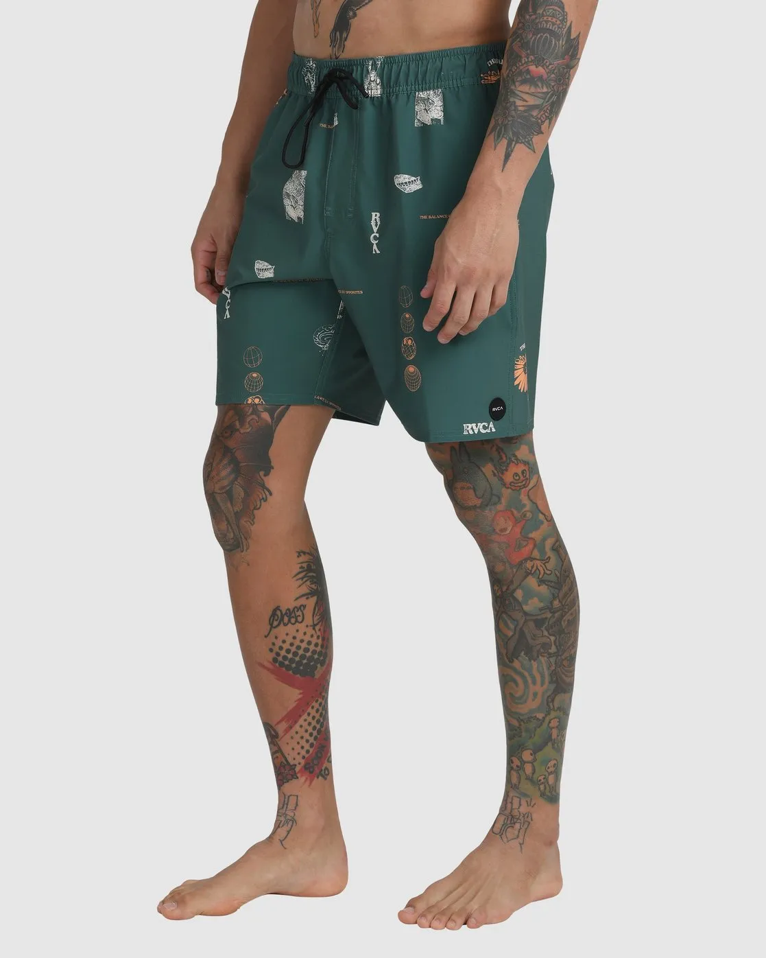 VA Pigment Elastic Waist 17 Boardshorts - Forest