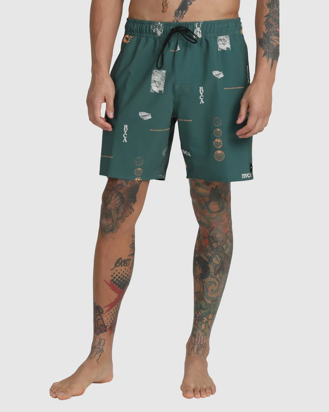 VA Pigment Elastic Waist 17 Boardshorts - Forest