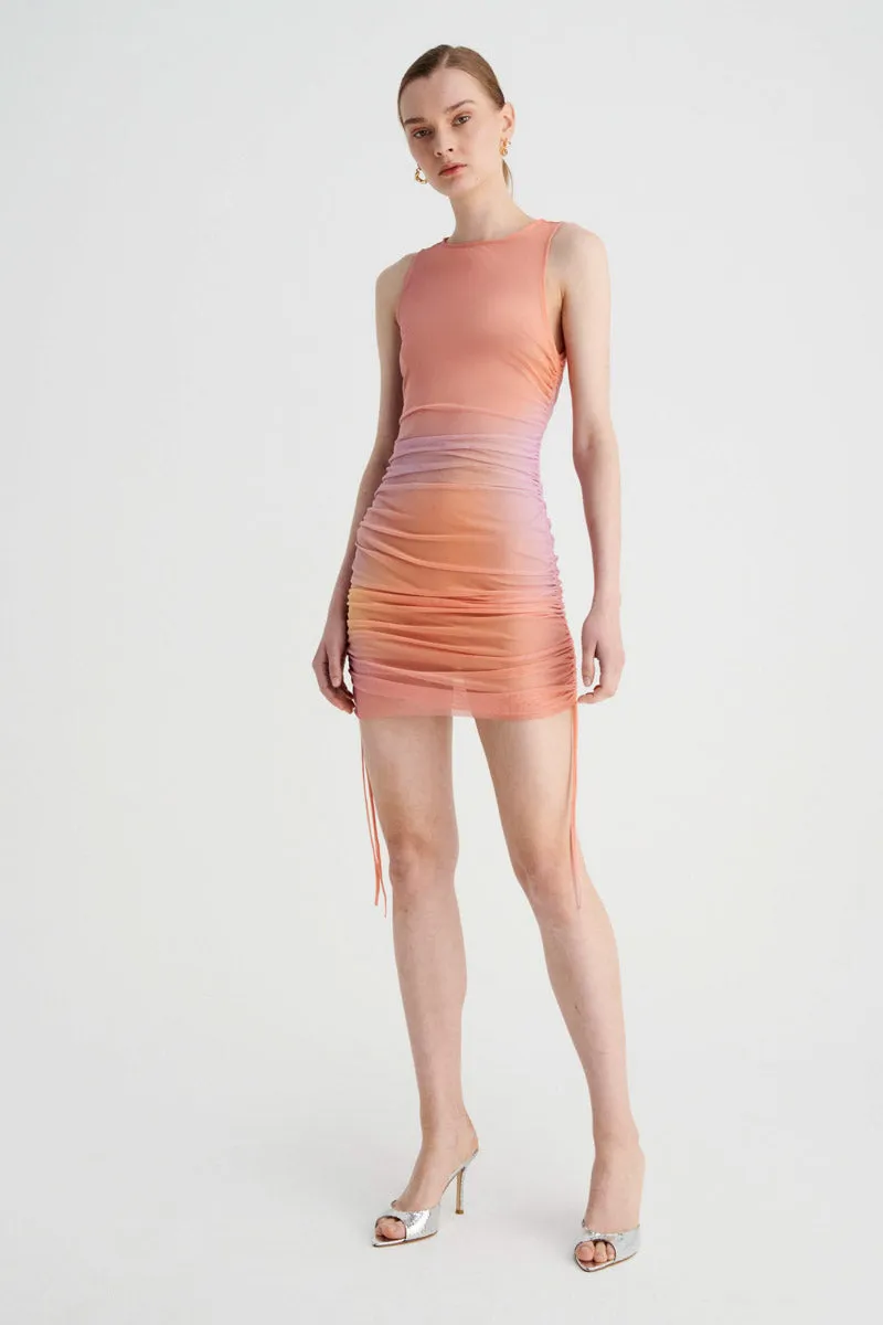 Venus Mesh Rouched Mini Dress