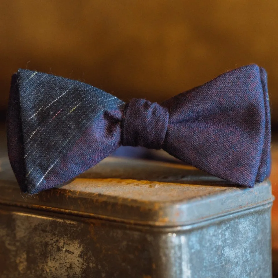 Vintage Stripe Cotton Bow Tie | Purple