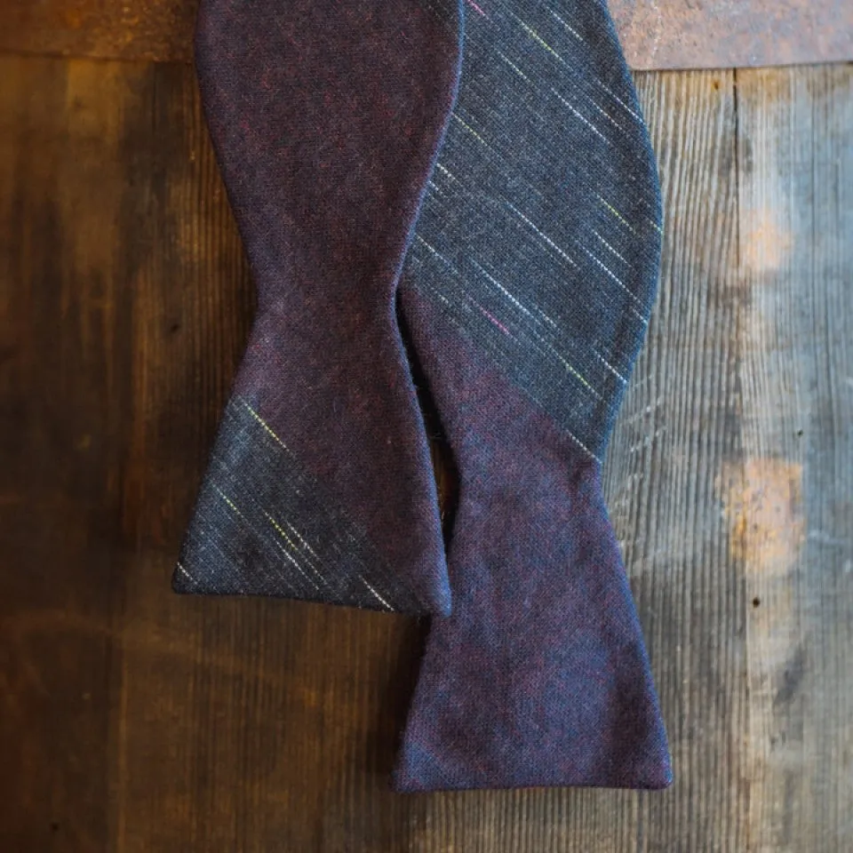 Vintage Stripe Cotton Bow Tie | Purple