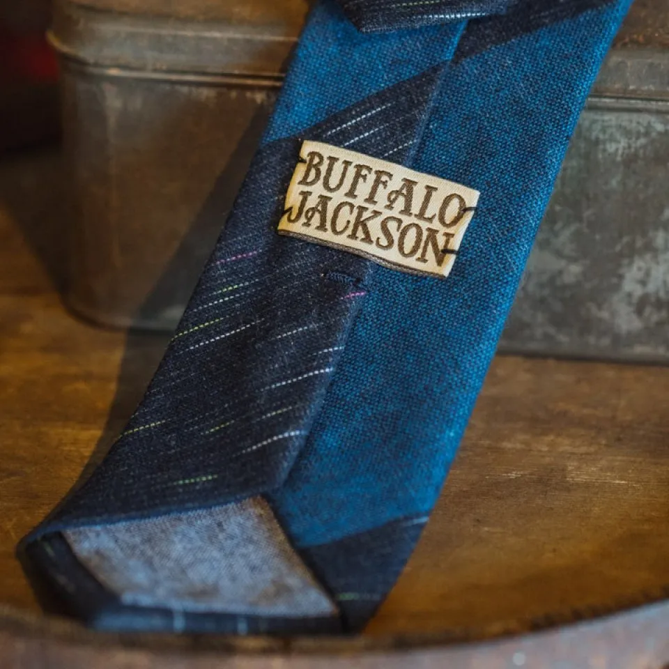 Vintage Stripe Cotton Necktie | Blue