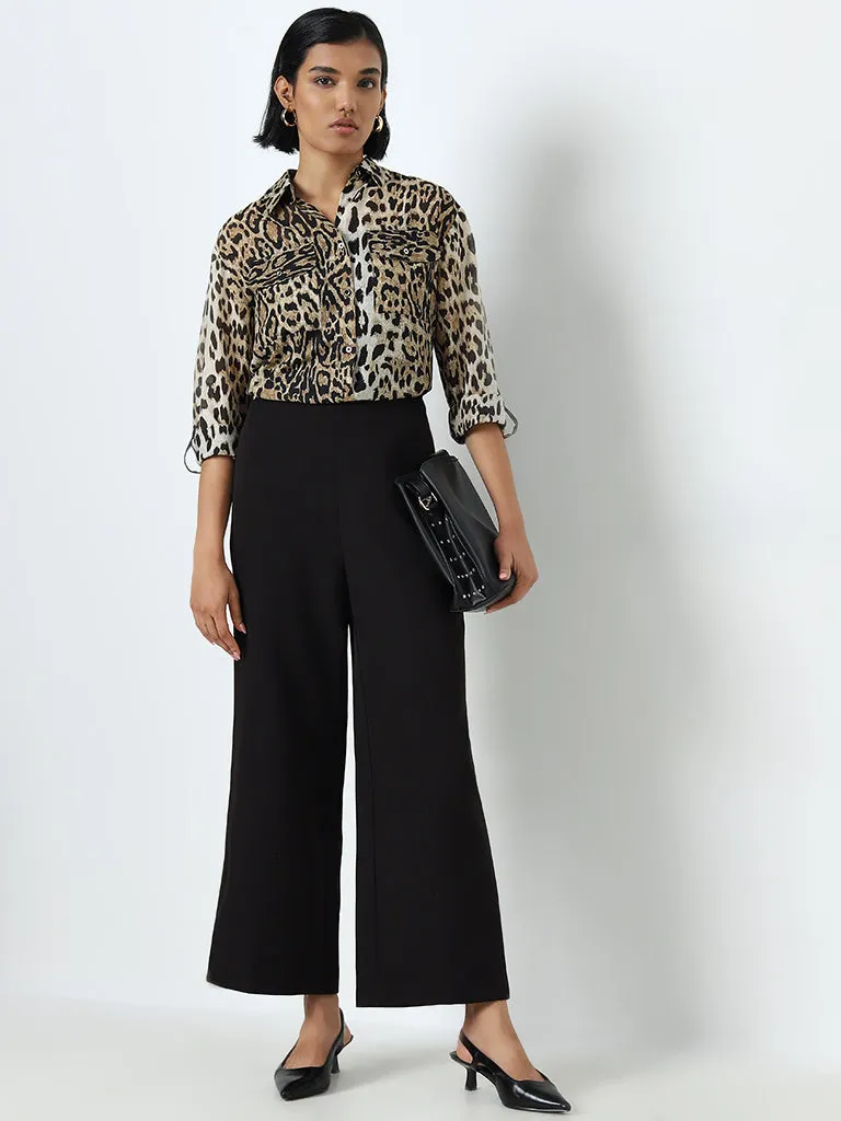 Wardrobe Brown Animal Print Shirt with Camisole