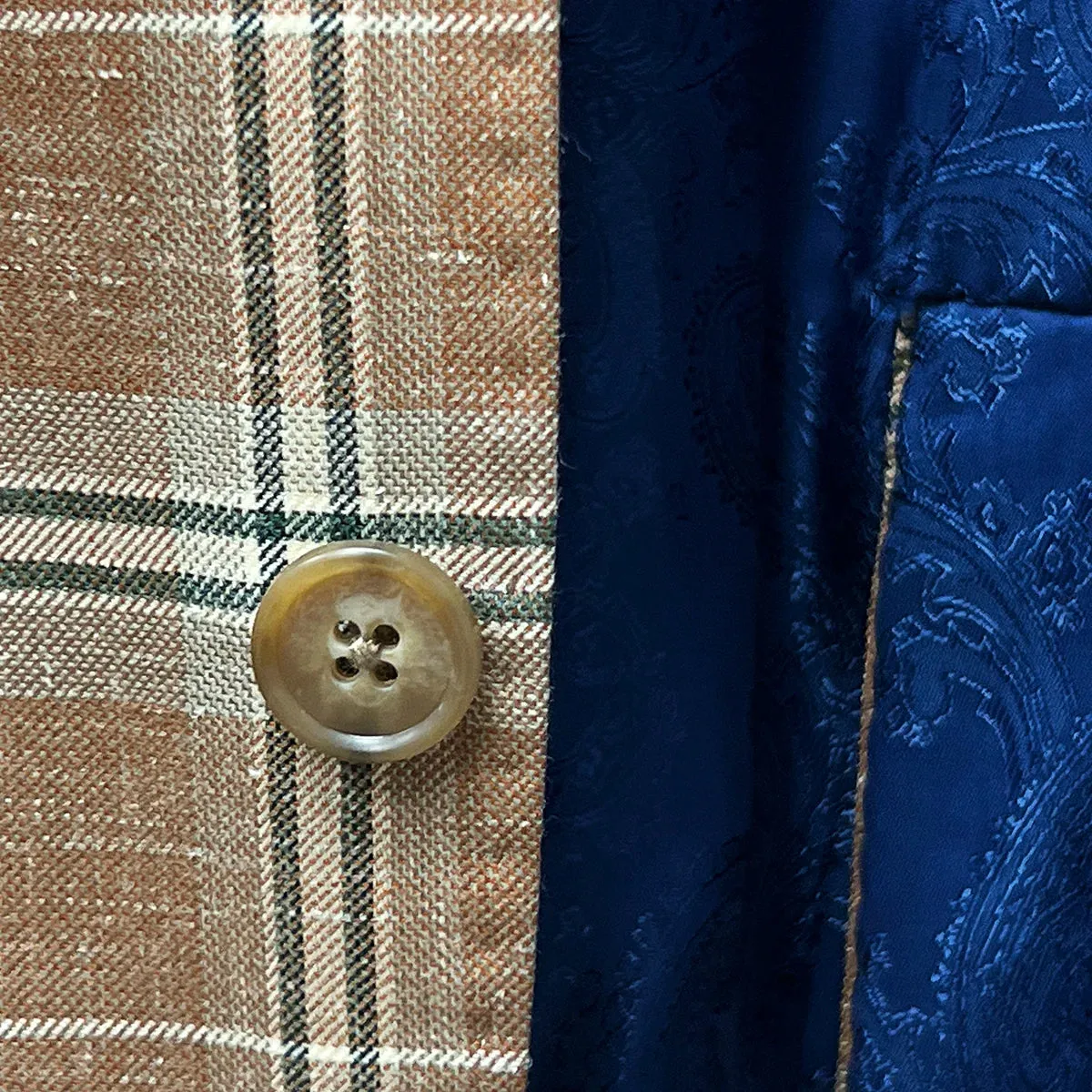 Westwood Hart Brown Beige with Blanched Almond and Midnight Blue Windowpane Men's Sportcoat