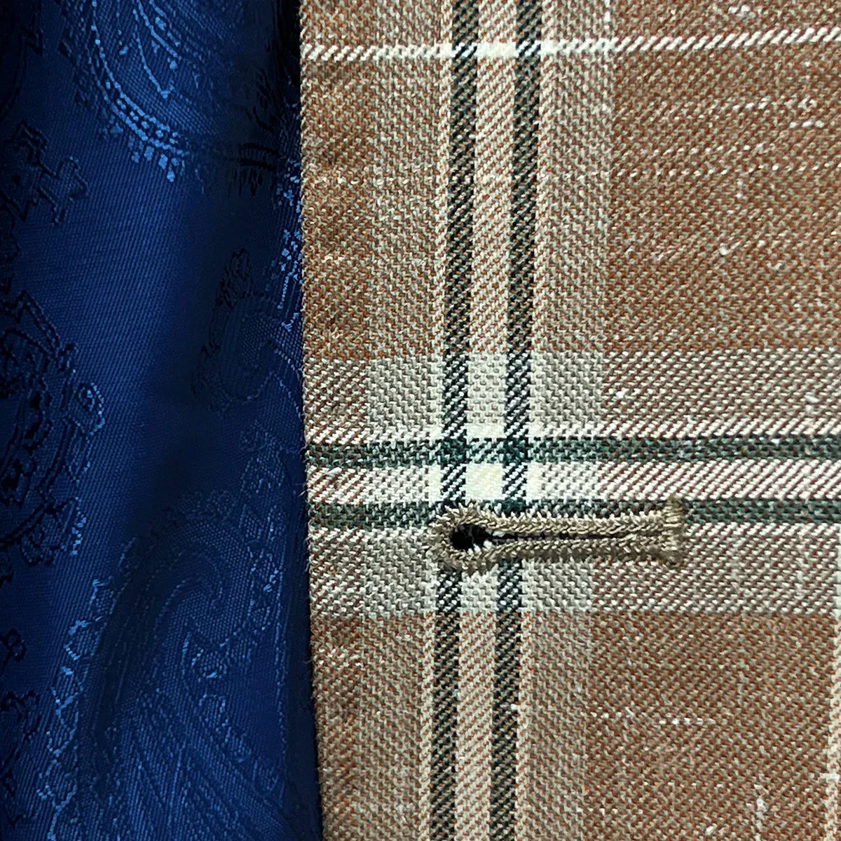 Westwood Hart Brown Beige with Blanched Almond and Midnight Blue Windowpane Men's Sportcoat