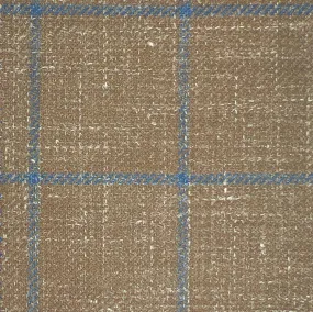 Westwood Hart Brown with Royal Blue Windowpane Wool Linen Silk Blend Men's Sportcoat