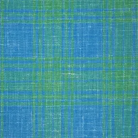 Westwood Hart Lime Green with Sky Blue Plaid Wool Linen Silk Blend Men's Sportcoat