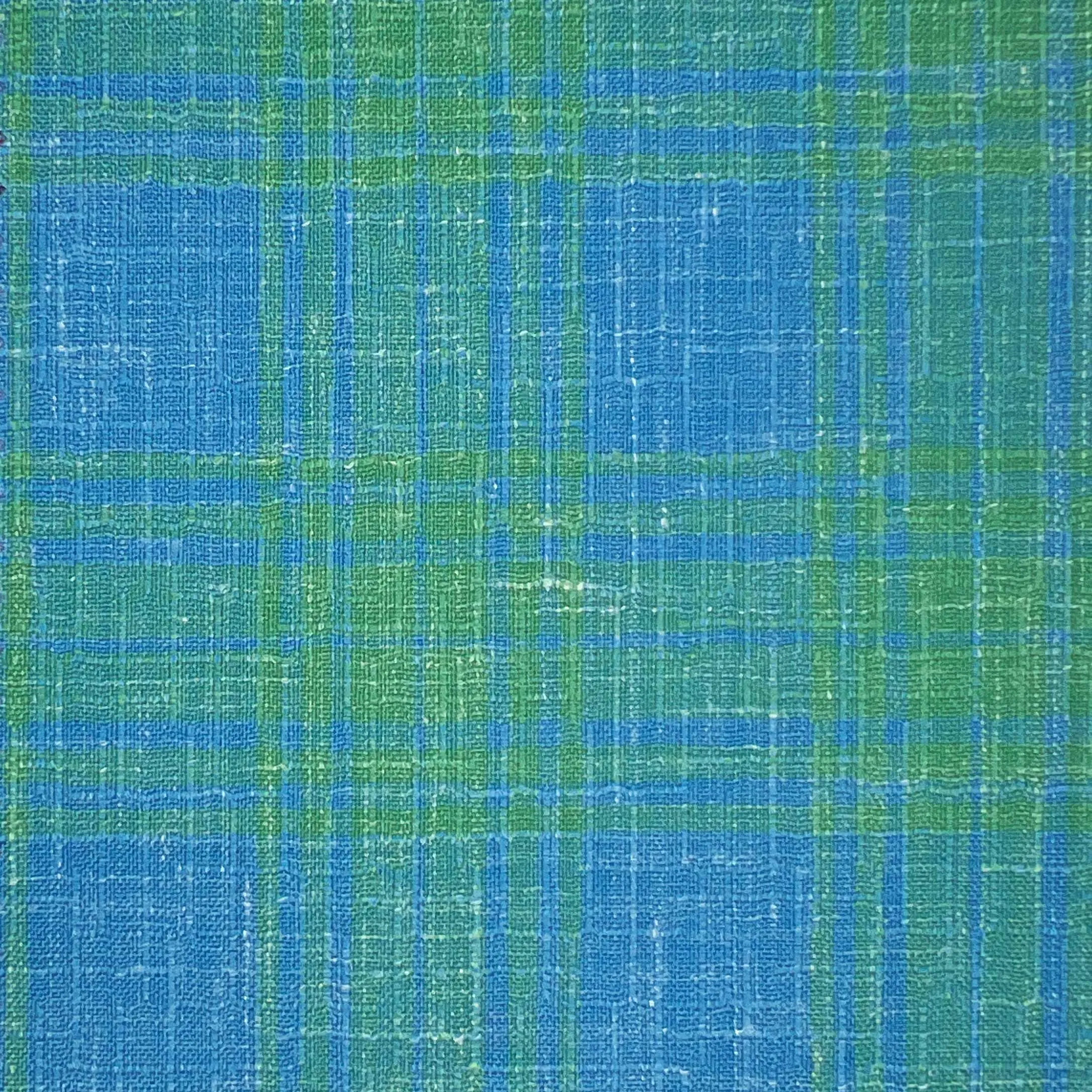 Westwood Hart Lime Green with Sky Blue Plaid Wool Linen Silk Blend Men's Sportcoat