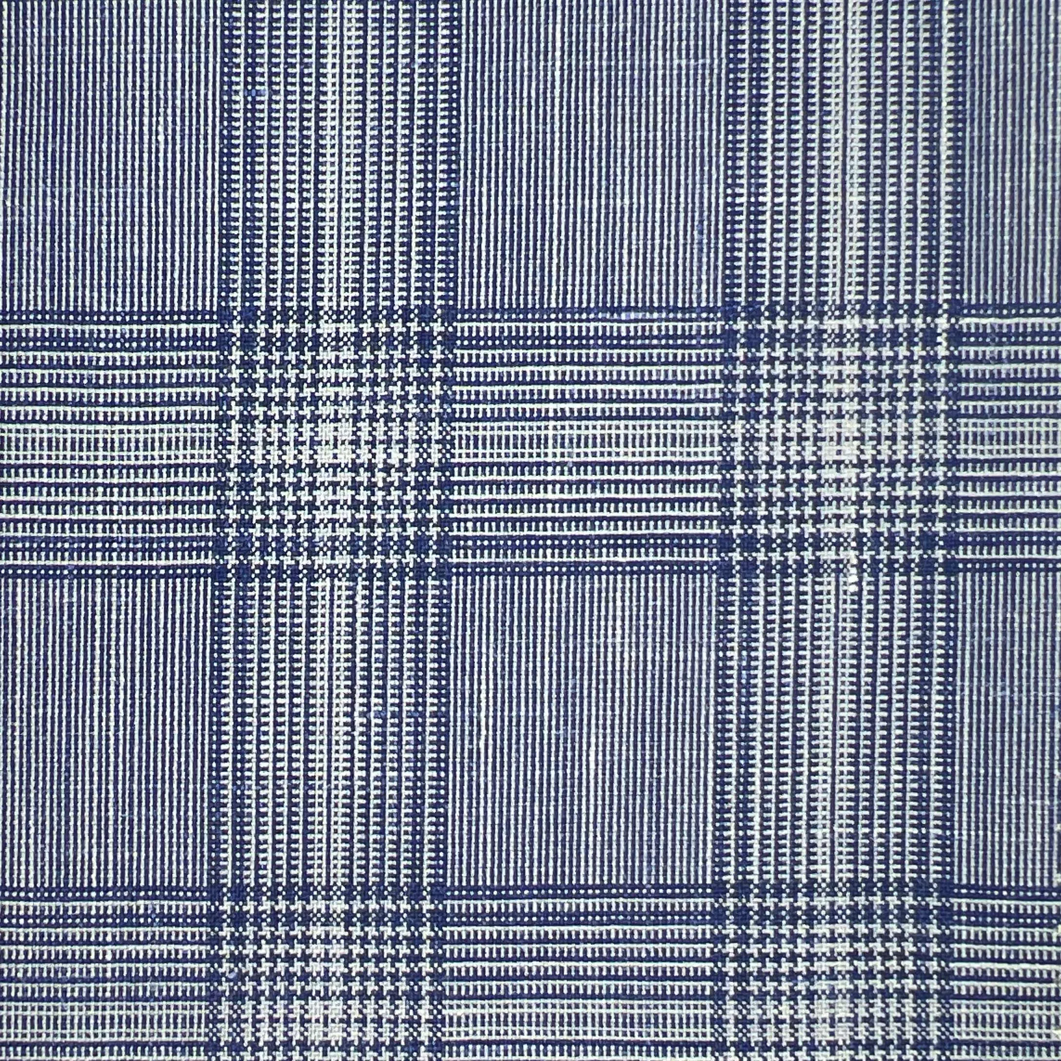 Westwood Hart Navy Blue Glen Plaid Wool Linen Silk Blend Men's Sportcoat