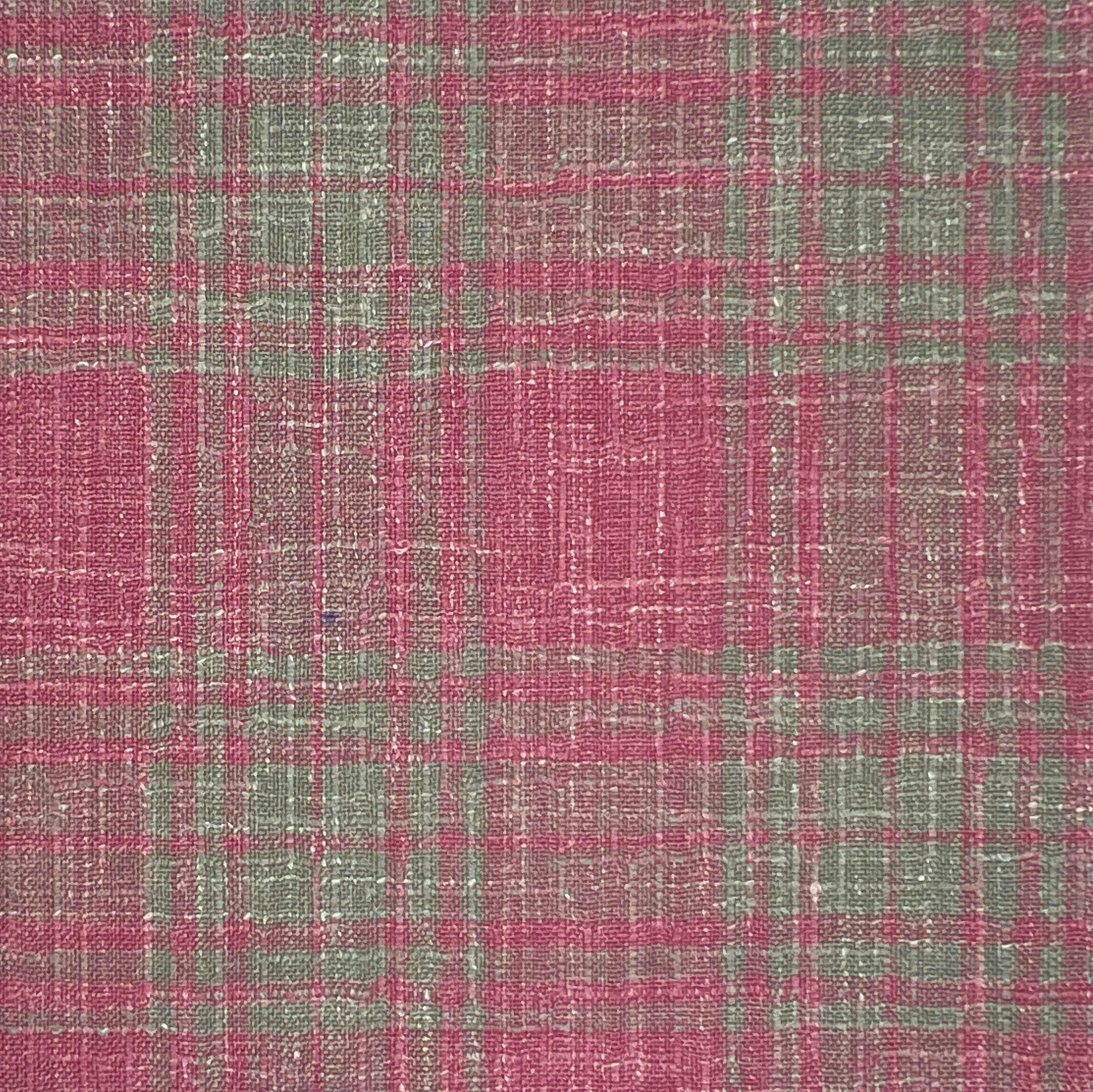 Westwood Hart Pink with Grey Plaid Wool Linen Silk Blend Men's Sportcoat