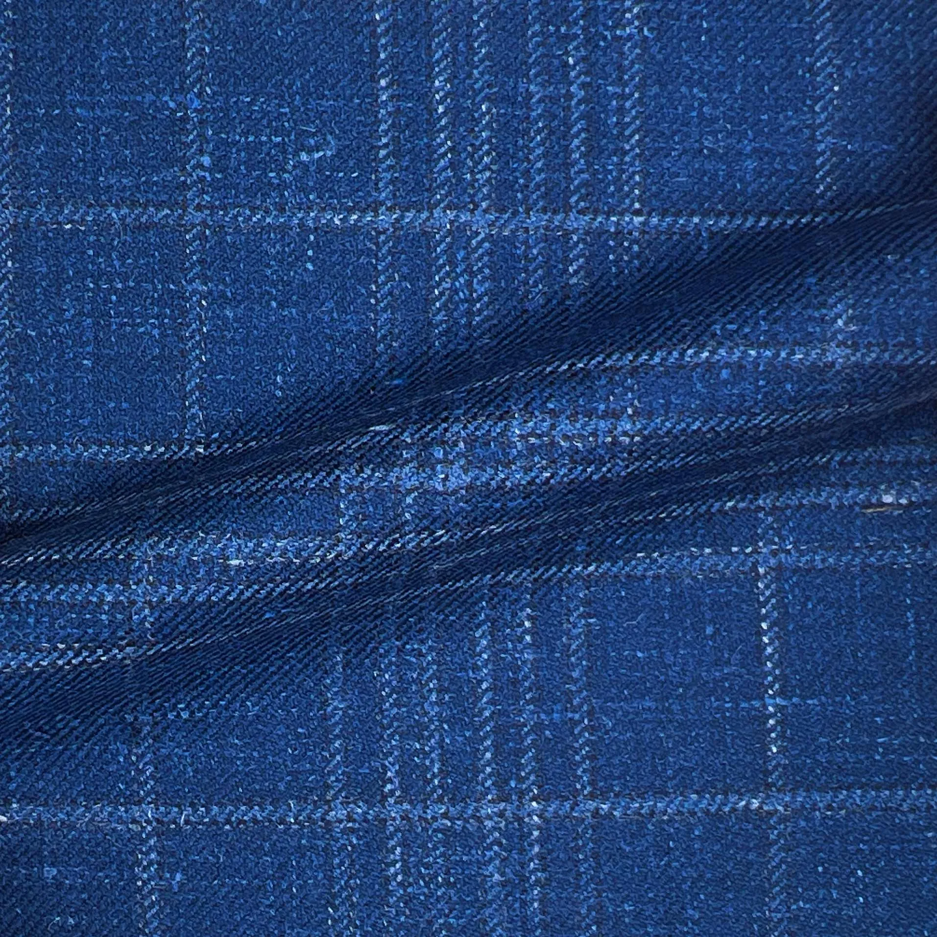 Westwood Hart Royal Blue Plaid Wool Linen Silk Blend Men's Sportcoat