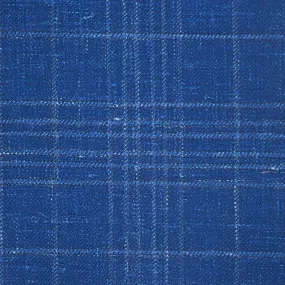 Westwood Hart Royal Blue Plaid Wool Linen Silk Blend Men's Sportcoat