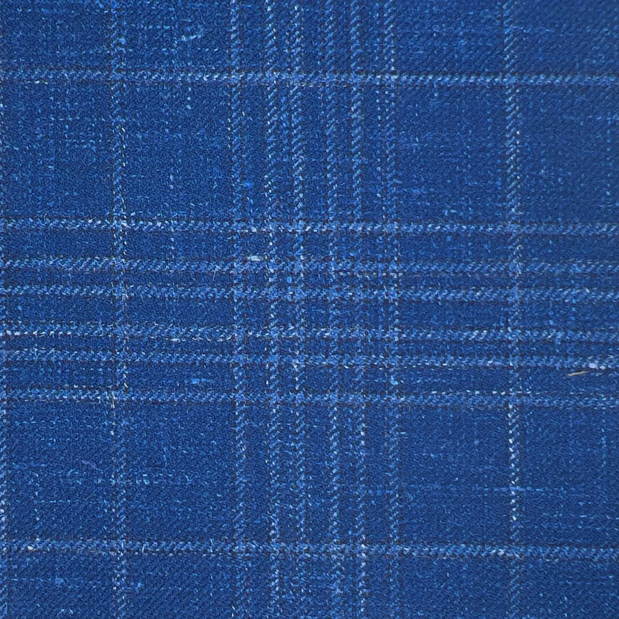 Westwood Hart Royal Blue Plaid Wool Linen Silk Blend Men's Sportcoat