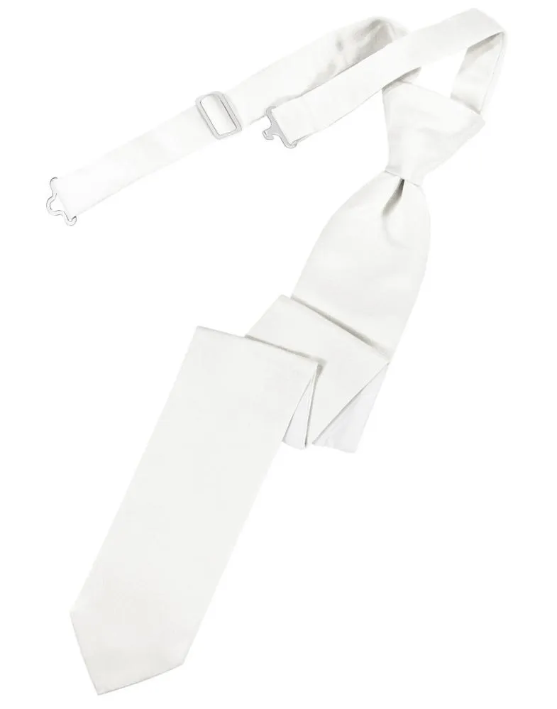 White Luxury Satin Skinny Necktie