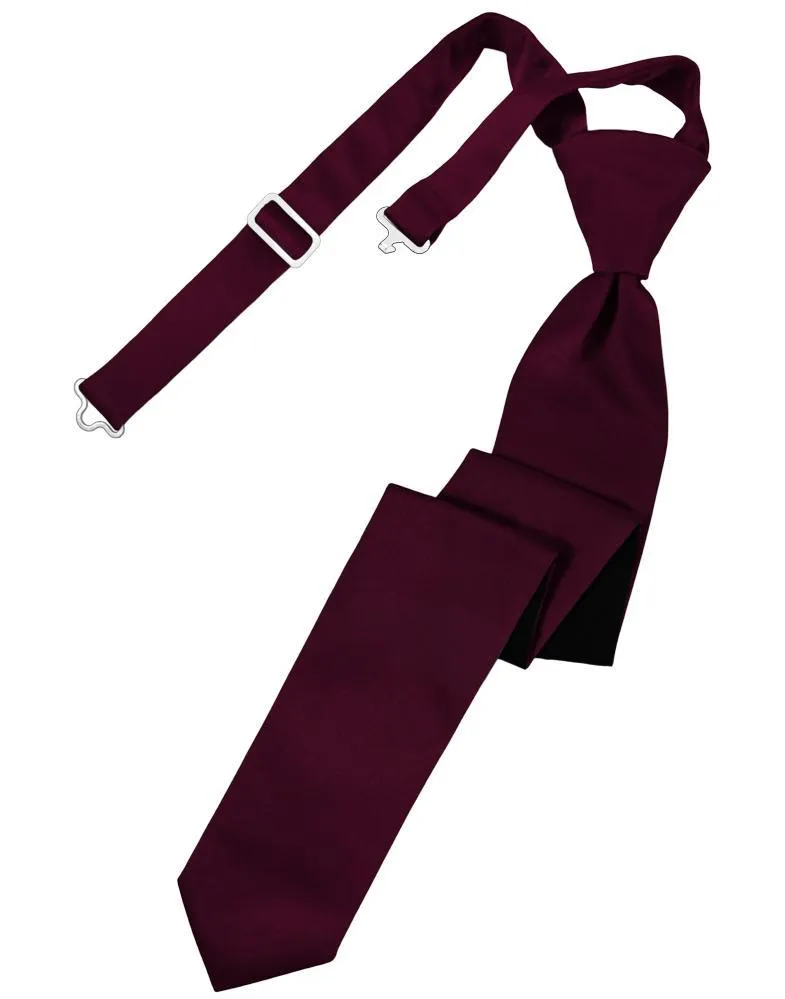 Wine Luxury Satin Skinny Necktie