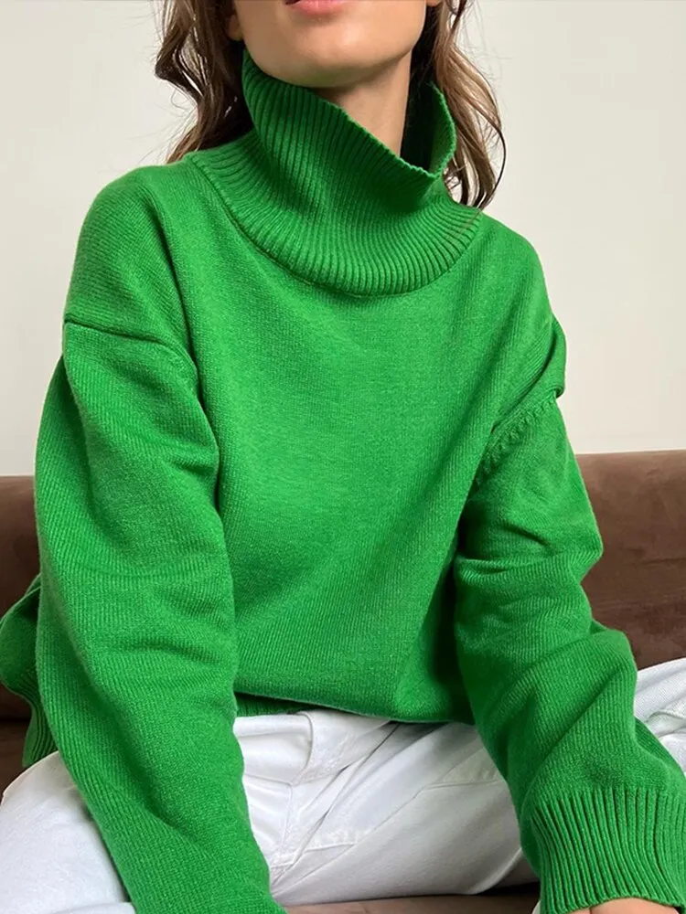 Women's Knitted Turtleneck Sweater