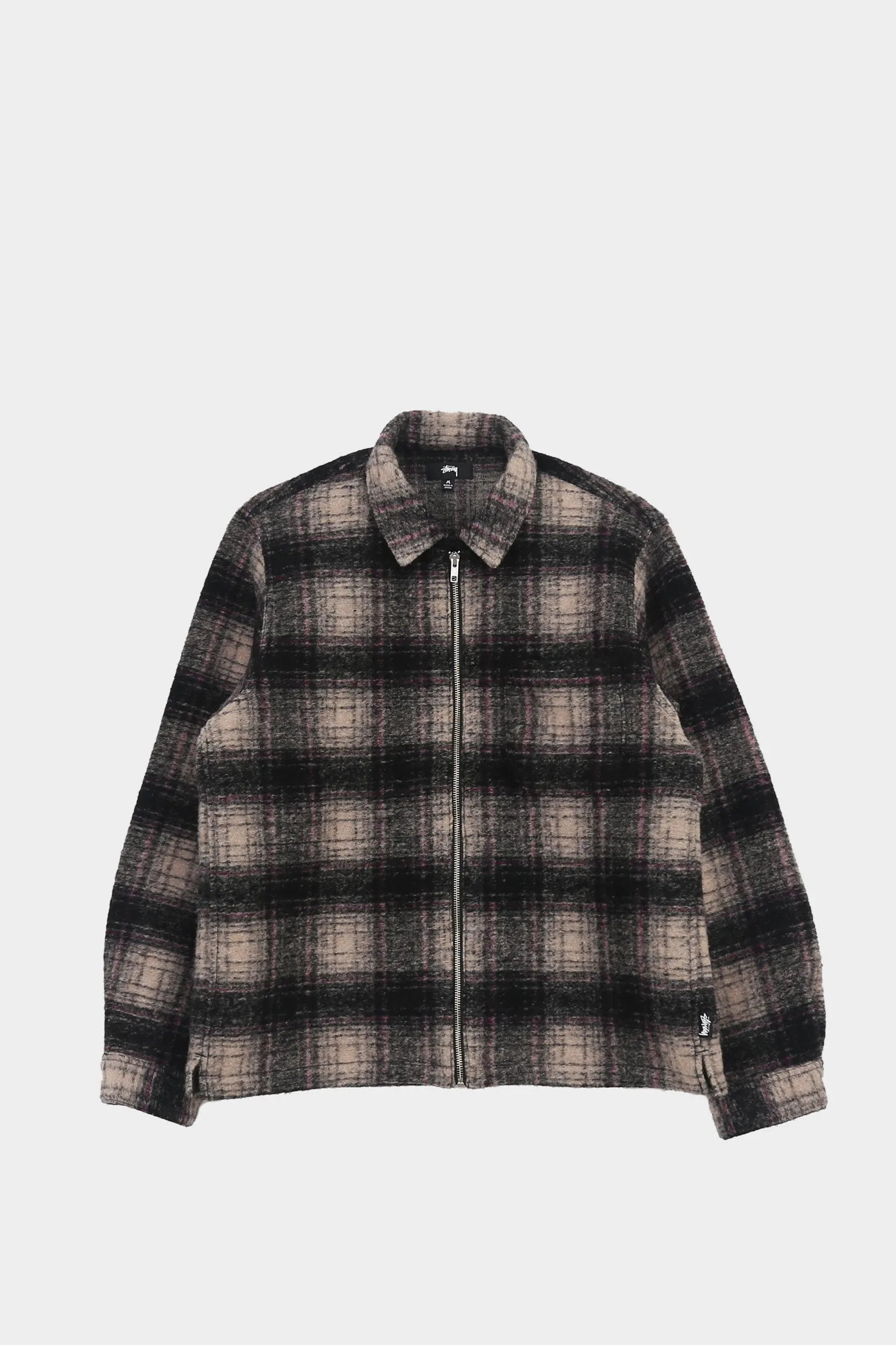 WOOL PLAID ZIP SHIRT